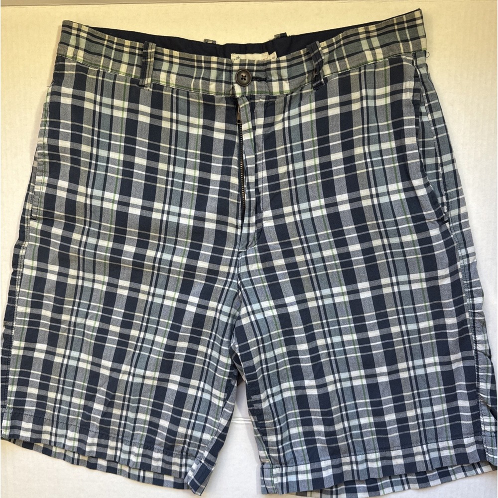 J Crew Shorts Mens 32 Blue Green Plaid Preppy Summer Hiking Outdoors